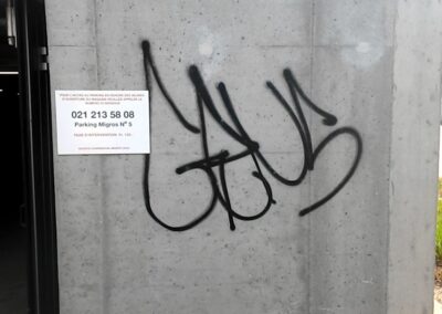 Nyon - Nettoyage parking Souterrain Surface vandalisée